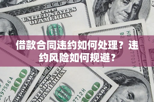 济南借款合同违约如何处理？违约风险如何规避？