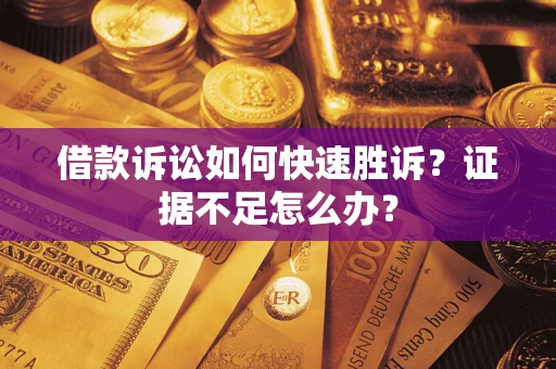 济南借款诉讼如何快速胜诉？证据不足怎么办？